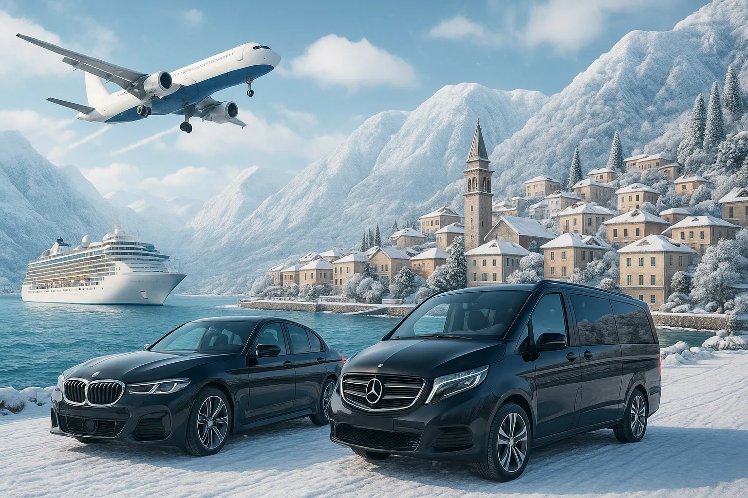 Flota monocromática sobre fondo urbano