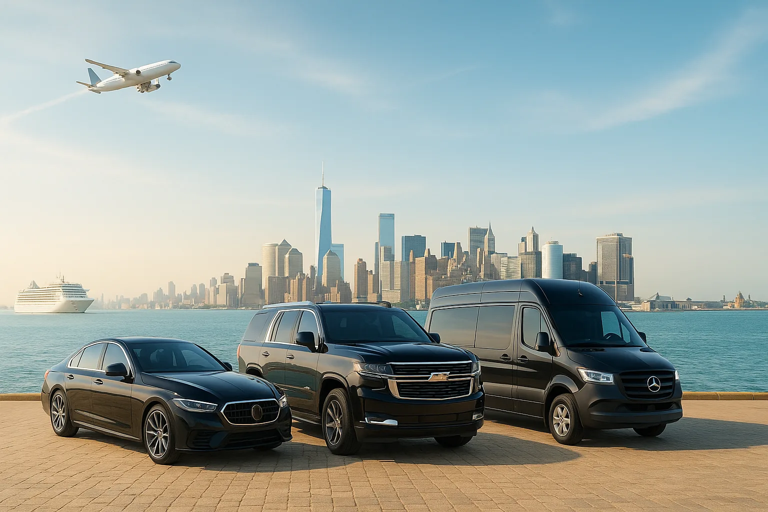 Monochrome fleet on a city backdrop