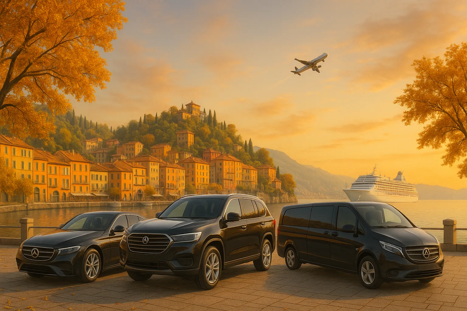 Черно-белый автопарк на фоне города